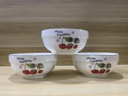 特价一等7寸樱桃护边-陶瓷碗米饭碗家用饭碗碗加厚30/件D5前