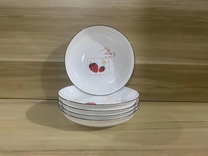特价一等7寸盘草莓小清新果盘饭盘陶瓷盘70/件D5-1-1