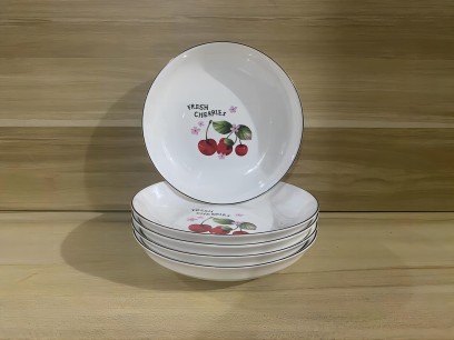 特价一等7寸盘樱桃小清新果盘饭盘陶瓷盘70/件D5D6空