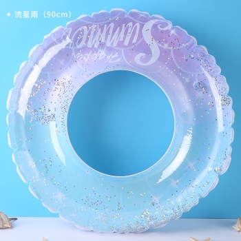 ins网红亮片流星雨游泳圈成人加厚充气泳圈流星雨泳圈 90cm六A1-1-3