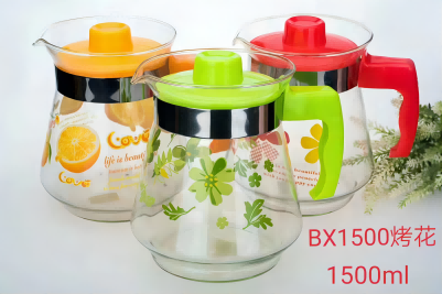 BX1500玻璃茶壶 茶壶整套 高温冷水壶热水壶 果汁壶 咖啡壶扎壶容量150ML36/件B25-3-2