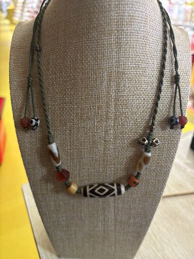 105（特价款）金刚三眼天珠西藏挂绳宝瓶蜜蜡玛瑙平安扣颈链男女款吊坠