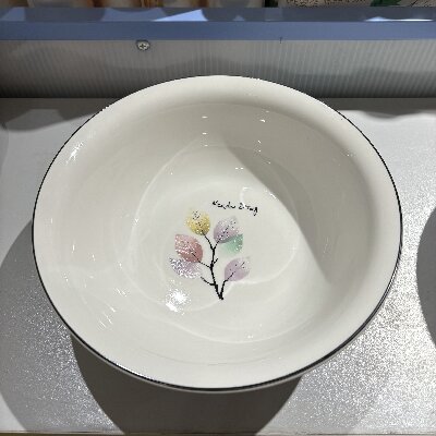（一等）9寸汤古大碗汤碗面碗创意家用陶瓷碗汤盆—七彩叶30个/件六2号ZBJ