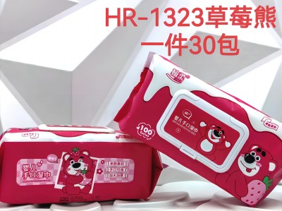 HR-1323草莓熊湿巾100抽30包/件六B7-3-1