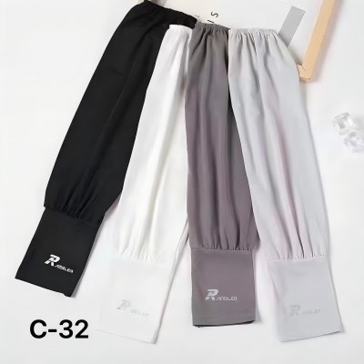 夏季男款冰袖宽松套袖防晒手套男士紫外线冰丝护袖 12/包