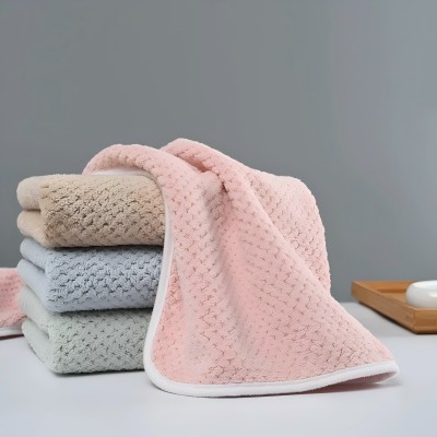 （50/包）菠萝纹毛巾家用洗脸巾纯棉吸水不掉毛洗澡珊瑚绒浴巾六A5-1-2
