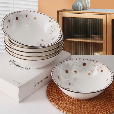 90/件（优级）6寸斗碗陶瓷碗家用餐具汤碗面碗-欣雅名苑八2号ZBJ3-2-1