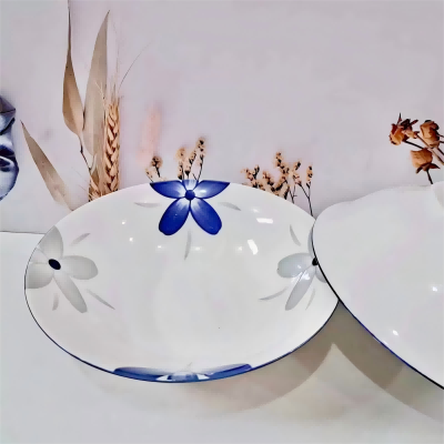 90/件（优级）6寸斗碗陶瓷碗家用餐具汤碗面碗-手绘缤纷八A6-1-1