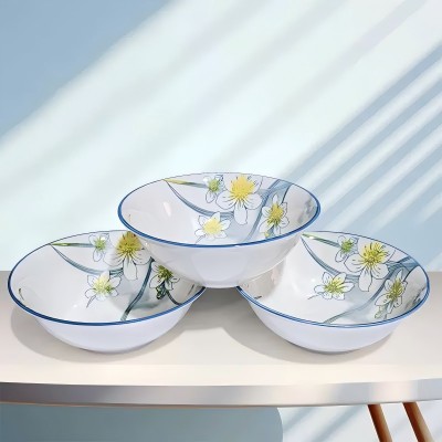 80/件（优级）6寸斗碗陶瓷碗家用餐具汤碗面碗-水仙花六B8-1-1