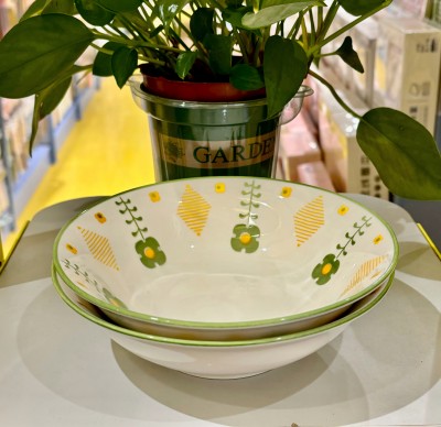 60/件（优级）7寸斗碗陶瓷碗家用餐具汤碗面碗-夏花六B9-1-1