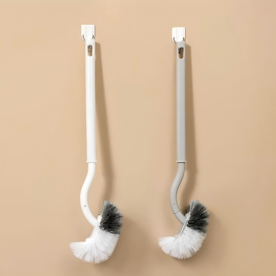 1215弯头卫生刷塑料马桶刷洗厕所用品长柄厕所长把硬毛刷 200/箱六B10-1-2