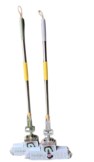 9010家用胶棉拖把 双排滚轮 免手洗挤水 吸水拖把干湿两用24/件八一号ZBJ4-2-1