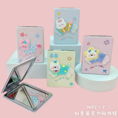 1407高颜值爆火折叠双面化妆镜八A6-2-2便携式迷你小镜子72/件