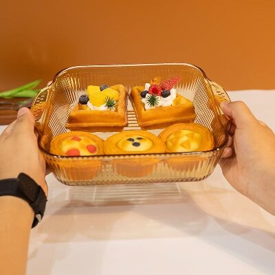 （200/件）5504创意透明爱心收纳筐置物整理筐餐盘家用水果盘八B15-2-1