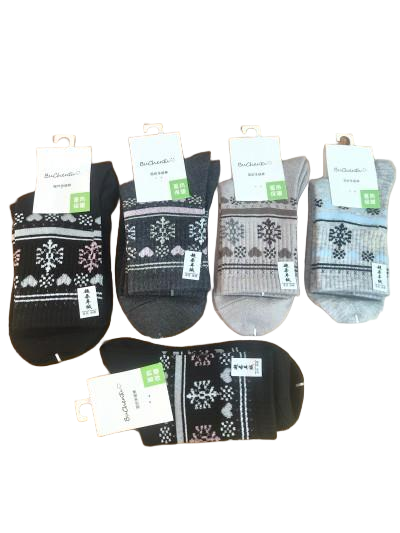 19号爆款秋冬加绒加厚羊绒女袜中筒复古羊毛袜防寒保暖加绒加厚袜子八B30-4-2