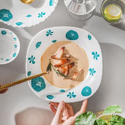 一等7寸航空碗红藤陶瓷碗饭碗芭蕉叶八A9-1-1