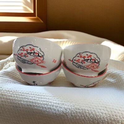 一级4.5寸沙拉碗陶瓷饭碗厨房餐具 120/件 2501---花面随机