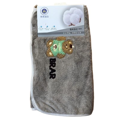 （日式品牌）066珊瑚绒咖啡熊毛巾纯棉吸水洗脸柔软速干不掉毛洗澡家用不起球 不掉色