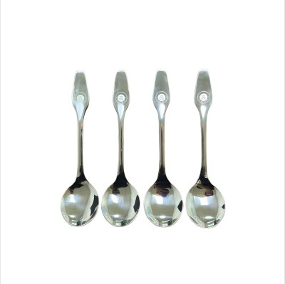 （日式品牌）元气满满二号圆匙四件套加厚不锈钢勺子调羹家用汤勺吃饭勺