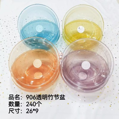 透明圆水盆906加厚塑料透明盆洗脸盆家庭厨房专用洗菜盆240/个