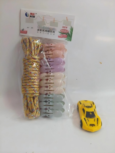 813多彩实用晾衣架+粗绳 288/件