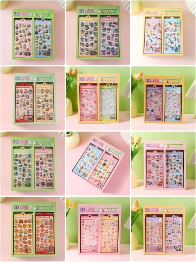 （960/箱）HT-501-B 3D浮雕水贴 24/pcs八B2-4-3