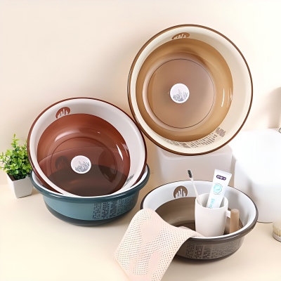 2563加厚透明洗脸盆家用塑料洗衣盆学生宿舍用盆 60/件