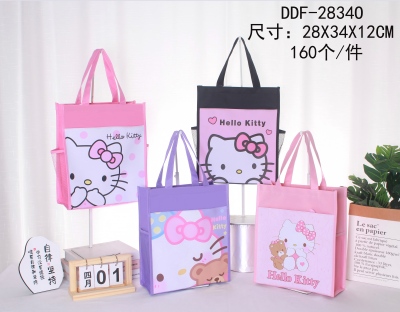 DDF-28340新款卡通手提作业书袋大容量多功能美术包补课包160/件