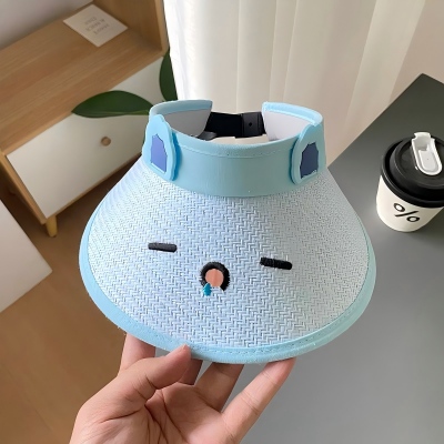 儿童遮阳帽空顶帽夏季户外卡通可爱遮脸空顶大檐户外帽子