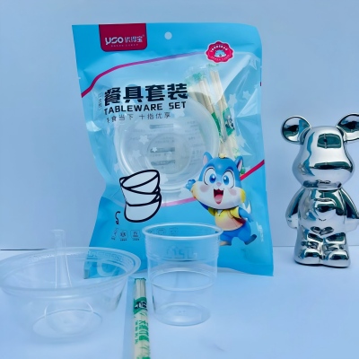 一次性5人套稻壳餐具套装 60/箱
