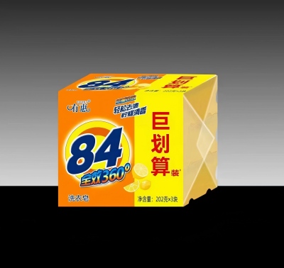（3块）84柠檬清香洗衣肥皂202g 16/箱