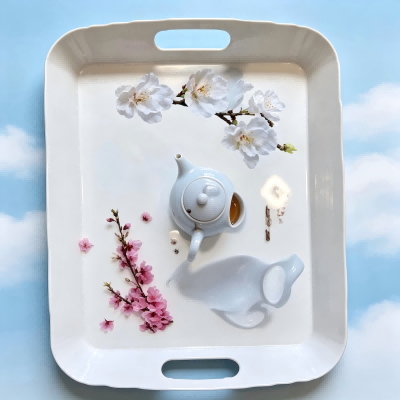 （仿瓷）5517托盘清新风餐具 60/件