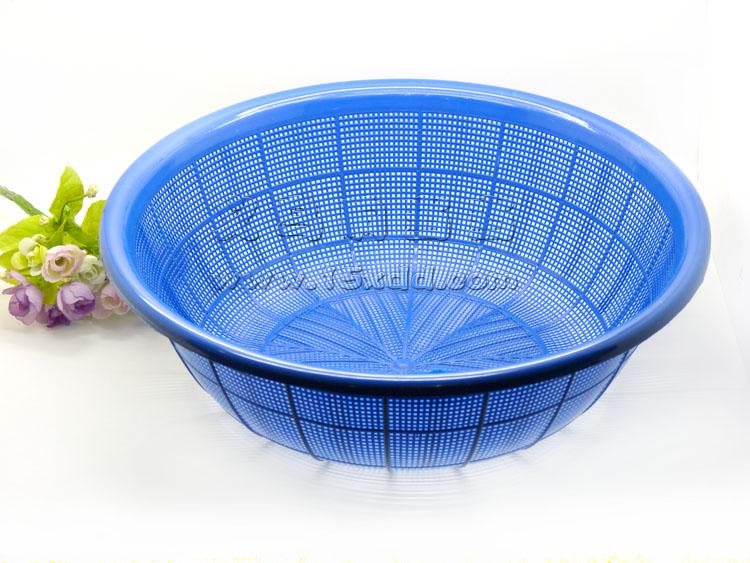 圆形塑料篮子 塑料筐沥水篮洗菜篮果篮 塑料菜篮子筛篮果篮-大号圆米