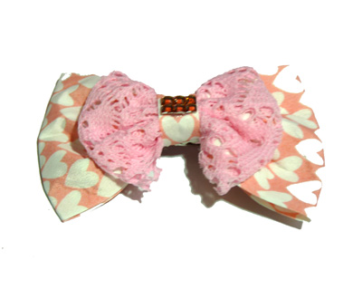 新款百搭时尚甜美可爱珍珠水钻雪纺蝴蝶结压夹边夹头饰C3-3-1