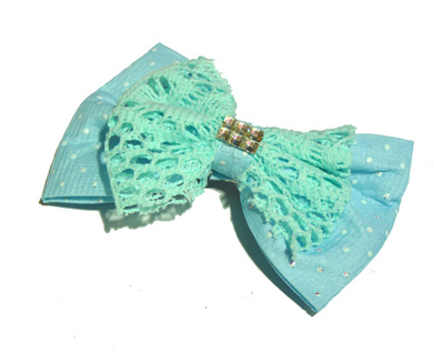 新款百搭时尚甜美可爱珍珠水钻雪纺蝴蝶结压夹边夹头饰C3-3-1