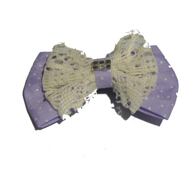 新款百搭时尚甜美可爱珍珠水钻雪纺蝴蝶结压夹边夹头饰C3-3-1