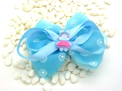 新款 可爱花布料蝴蝶结发夹 发卡 韩版边夹皮筋 潮流头饰发饰B4-2-1