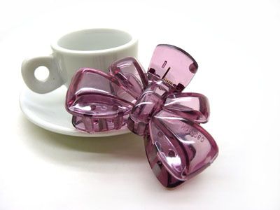 韩国 摔不断树脂镂空蝴蝶结发抓夹盘发发饰 洗澡发夹-9060---C6-3-6