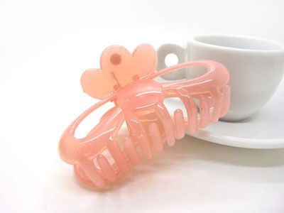 韩国 摔不断树脂镂空蝴蝶结发抓夹盘发发饰 洗澡发夹-9005---C6-3-6
