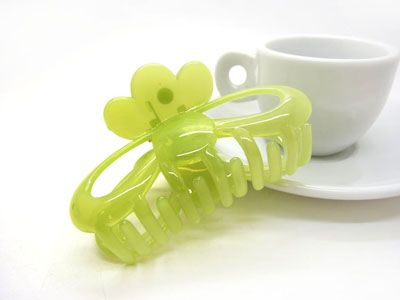 韩国 摔不断树脂镂空蝴蝶结发抓夹盘发发饰 洗澡发夹-9005---C6-3-6