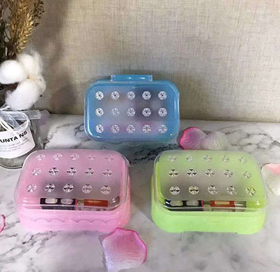 2217带盖香皂盒旅行便携皂盒肥皂透明皂托沥水防水置物250/箱八B16-1-3