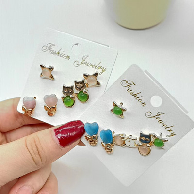 特价秒杀 3件套法式优雅宫廷耳饰温柔设计感气质C5-2-2