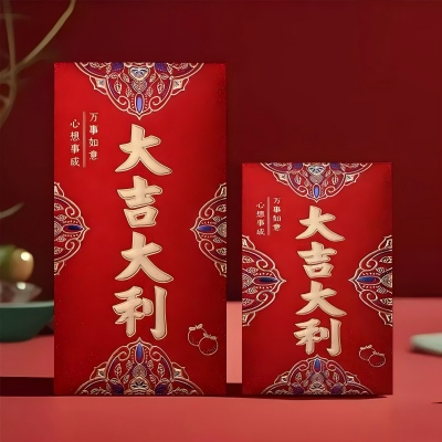 （6支装）新款高档烫金婚庆硬纸婚礼加厚红包八B43-4-4