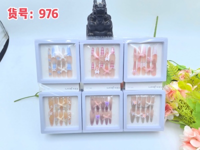 976蝴蝶穿戴甲指甲贴秋冬氛围立体美甲贴手工穿戴甲 600/件