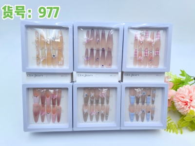 977蝴蝶穿戴甲指甲贴秋冬氛围立体美甲贴手工穿戴甲 600/件