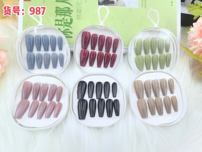 987穿戴甲指甲贴秋冬氛围立体美甲贴手工穿戴甲 600/件
