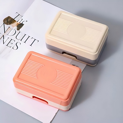 6861-（2个装）双层抽屉式沥水浴室卫生间肥皂盒 120/箱