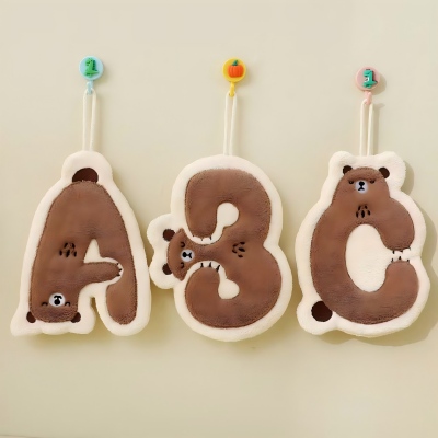 SC006字母熊系列擦手巾可挂式厨房洗手吸水加厚抹布 600/件