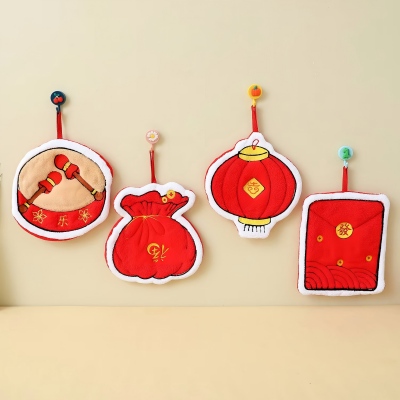 SC017新年福气系列擦手巾可挂式厨房洗手吸水加厚抹布 600/件