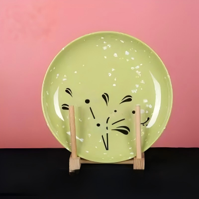 （17.5cm仿瓷）P7007玉石白菊盘清新风碗碟盘餐具 240/件